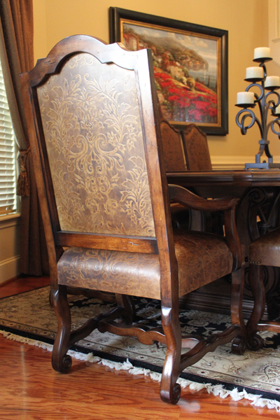 Embossed Leather Dining Chairs